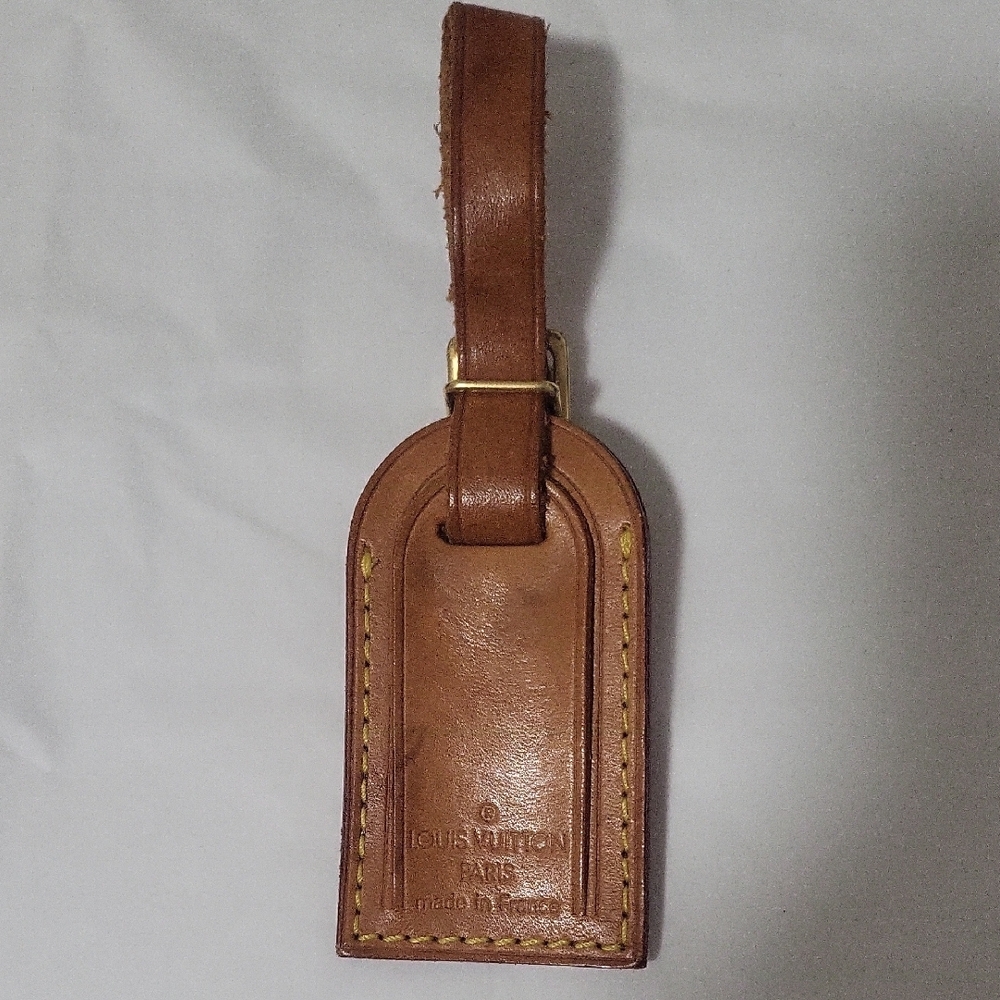 Louis Vuitton Brown Leather Bag Tag